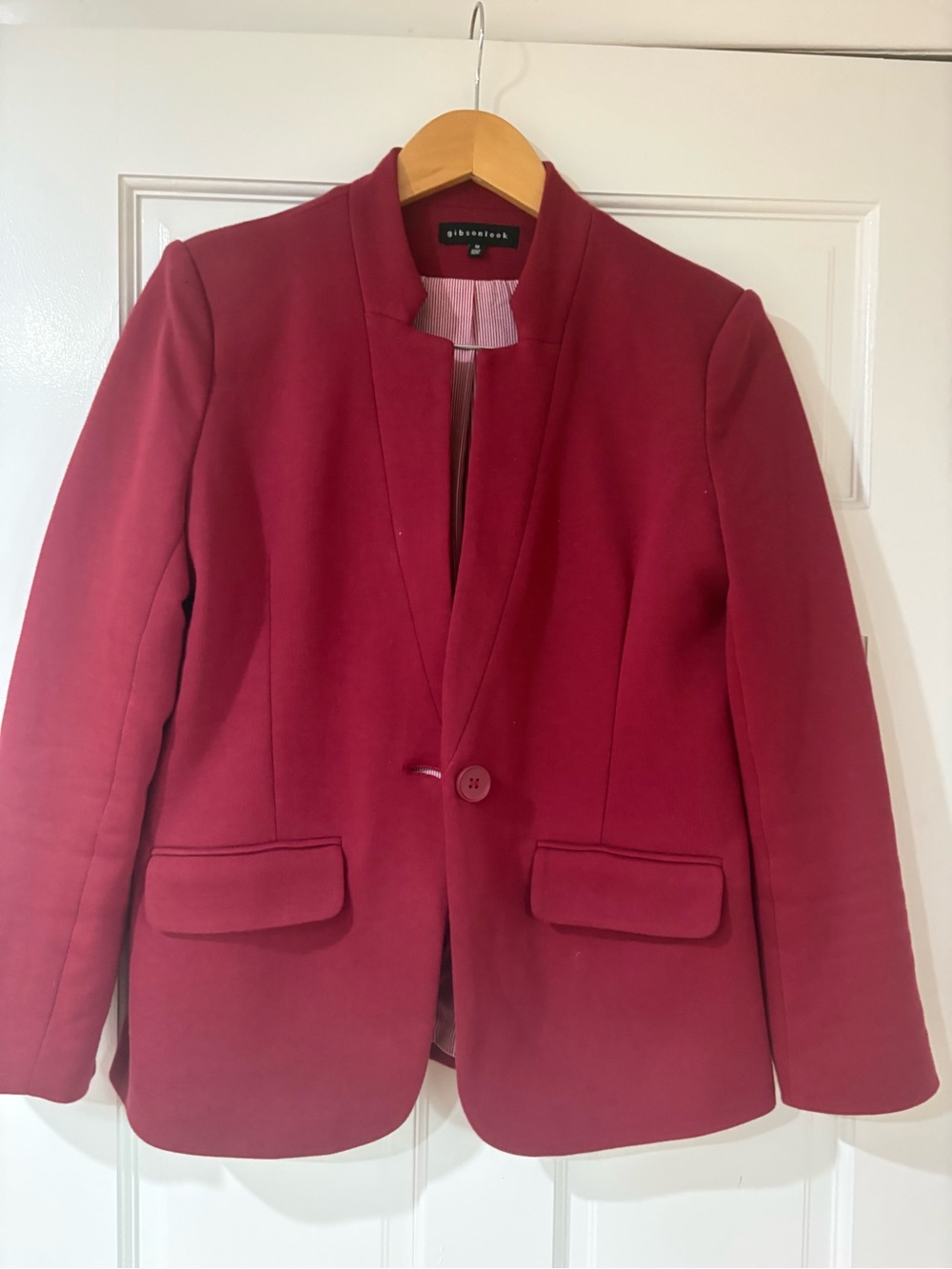 Gibson Deep Red Single-Button Blazer